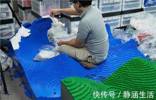 三井&日本乐高大神用5万零件还原名画,打造浮世绘3D立体版