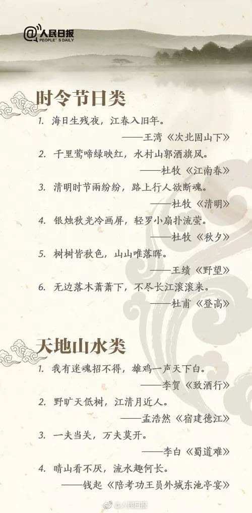 至少|人民日报你可以不读全诗,但至少要背会的100个千古名句