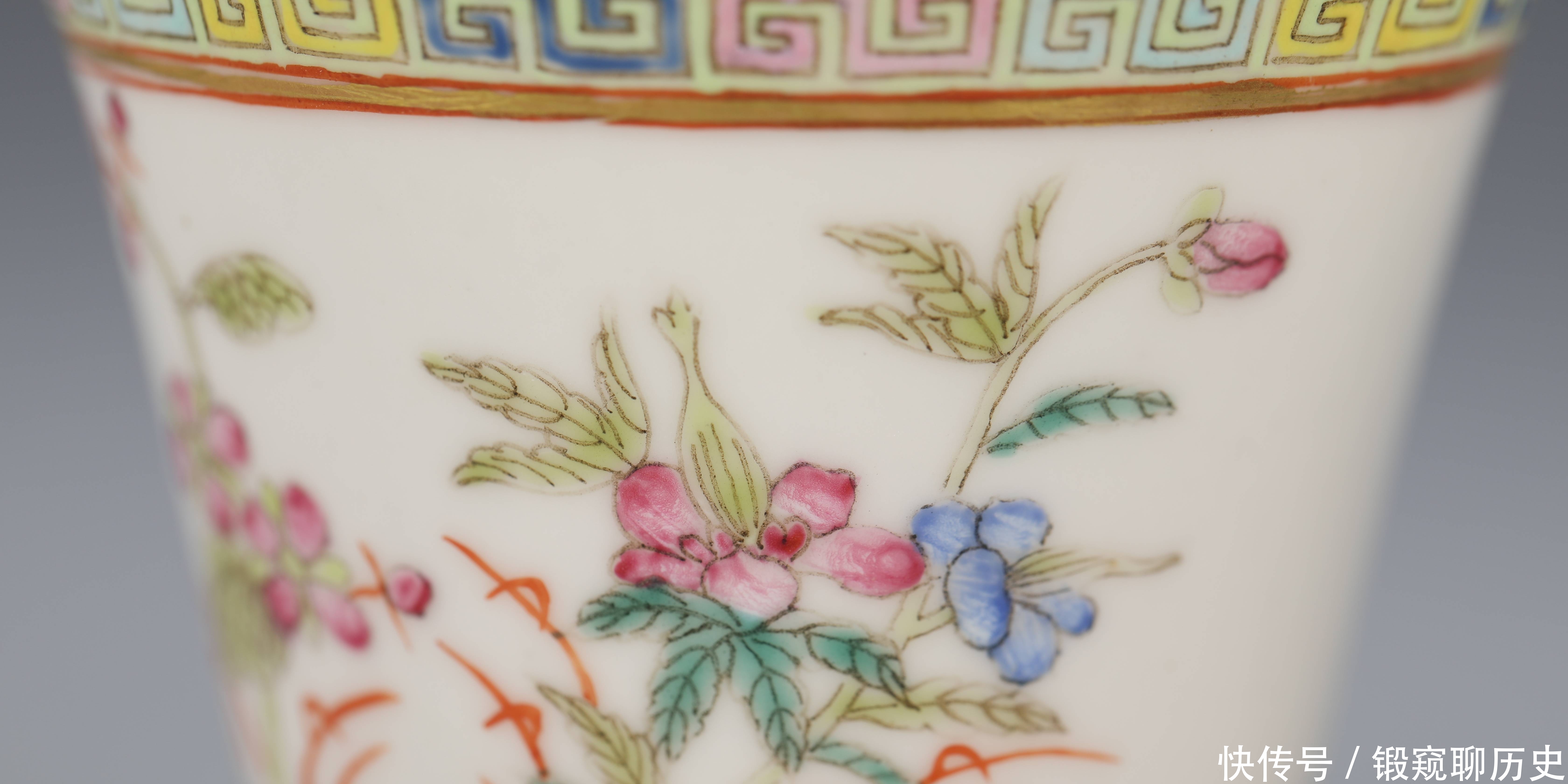 光绪|光绪 粉彩四季花卉纹杯两只