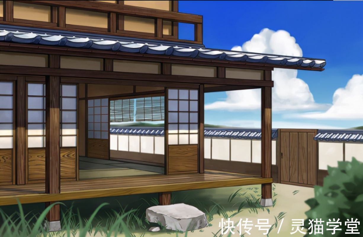 线条画!日系传统房子怎么画?教你日本老宅子画法教程!