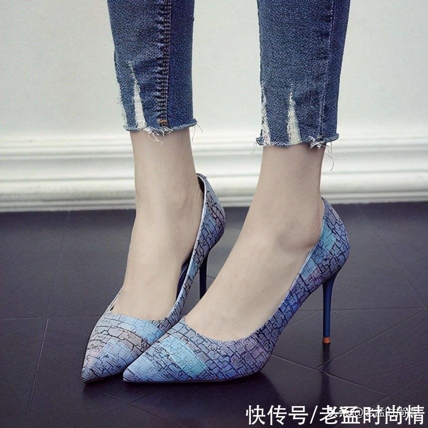 韩版 高雅性感的尖头真皮高跟鞋,与秋季一起奏响欢快的乐章