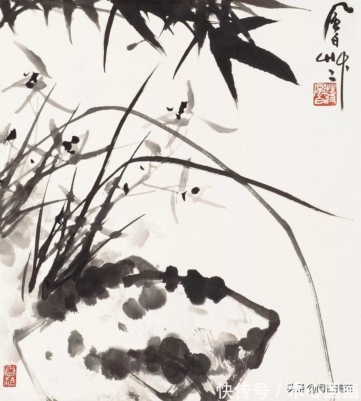 兰竹图$蒋凤白先生笔下的兰竹图:画竹凛劲节 画兰挹清芬