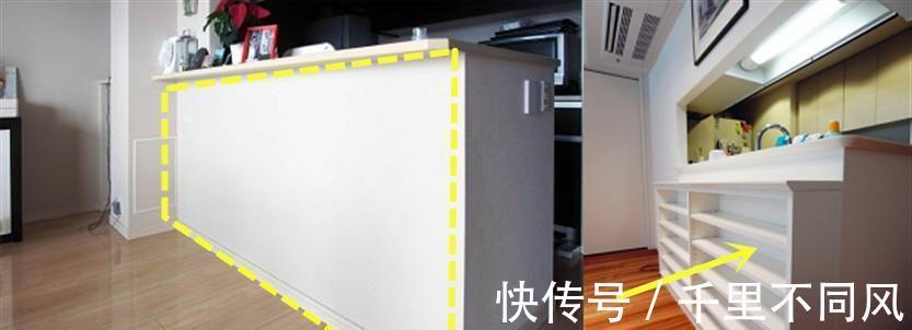 不相上下|老师傅透露：岛台边加10cm宽薄柜，不起眼，收纳力跟橱柜不相上下