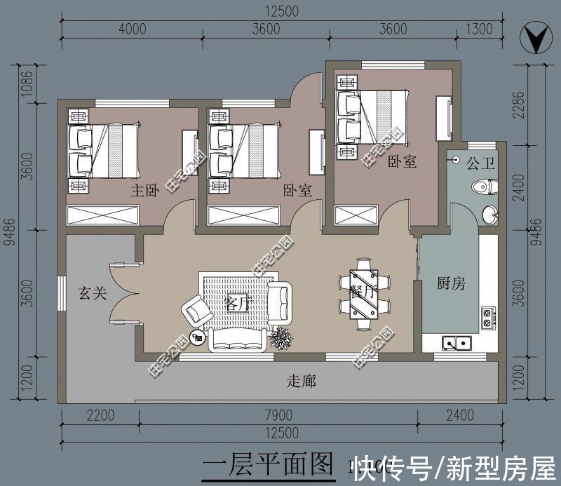 占地|别拿一层不当别墅！4套一层户型图纸，农村养老房的最佳选择