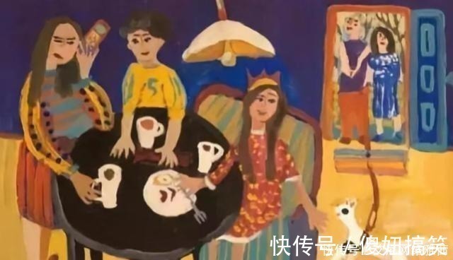 真人#11岁小女生用真人画画,盯着画看10秒钟,画中的人都会动