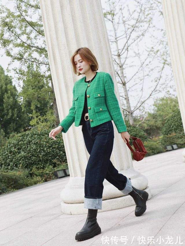 香风|秋天不穿裙子也很浪漫,针织开始搭配牛仔裤优雅大气,高级时髦