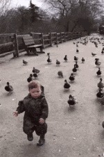 |搞笑GIF:姑娘 你这一字马厉害了 把旁边的小哥都吓跑了