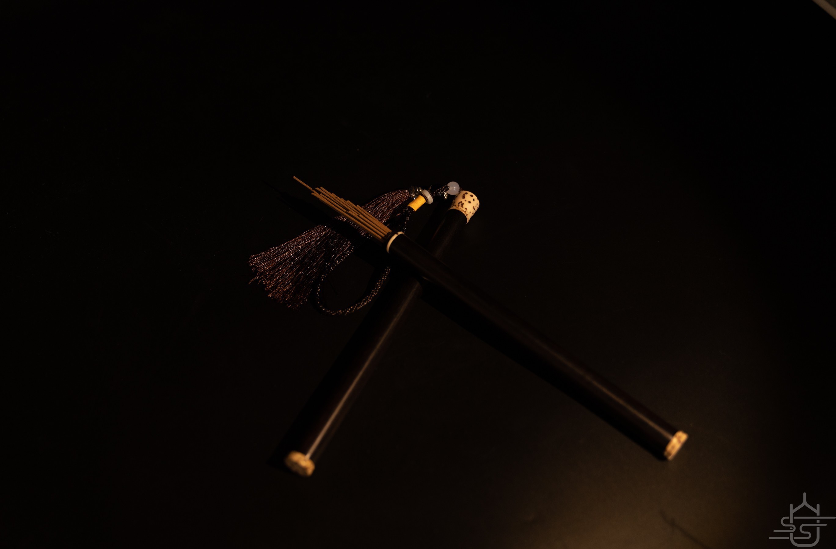 自适居手工越南红土沉香 搭配 黑檀木菩提根香桶