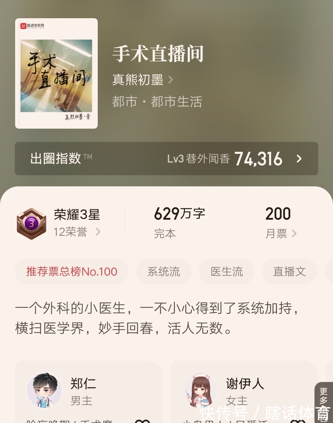 中医$《大医许阳》停更一个月后均订破万,这部中医类的小说你看了吗?