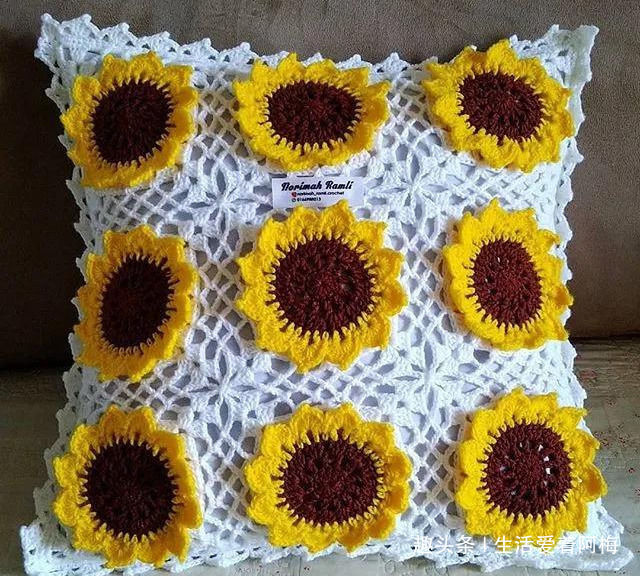 毛线钩针编织向日葵合集，DIY手工编织附图解教程