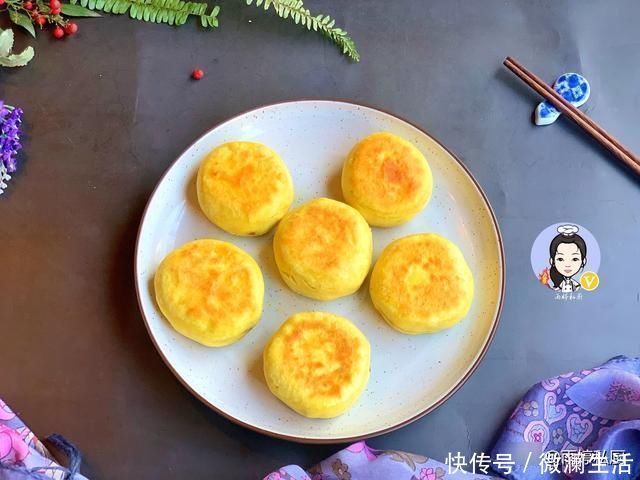 红豆馅|我家最近爱上了这款早餐饼，不用发酵，金黄暄软，连吃3天都不腻