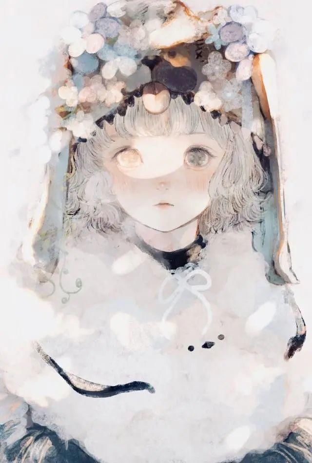  插画|唯美的“鹿眼”少女插画,看见她哭心都碎了……