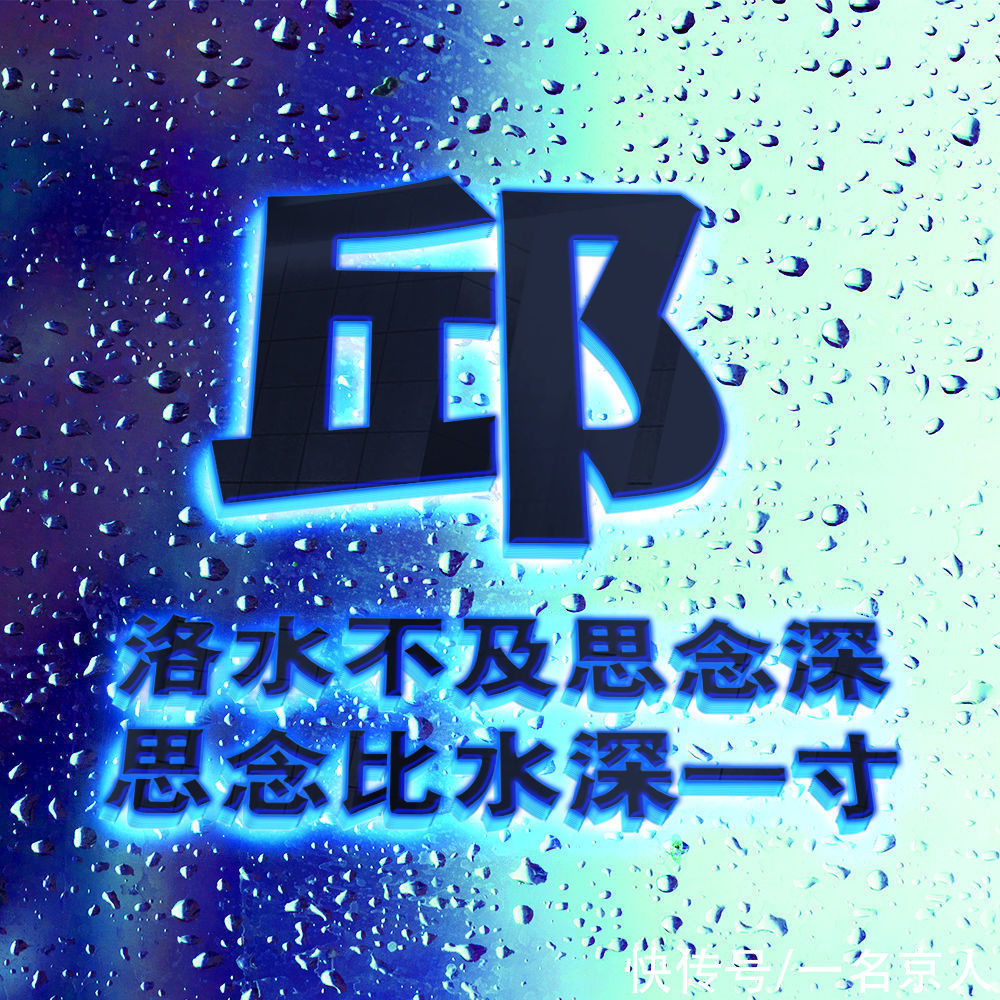 白萍|爆款蓝色质感雨滴头像，梦幻百家姓创意壁纸，21张为你而来