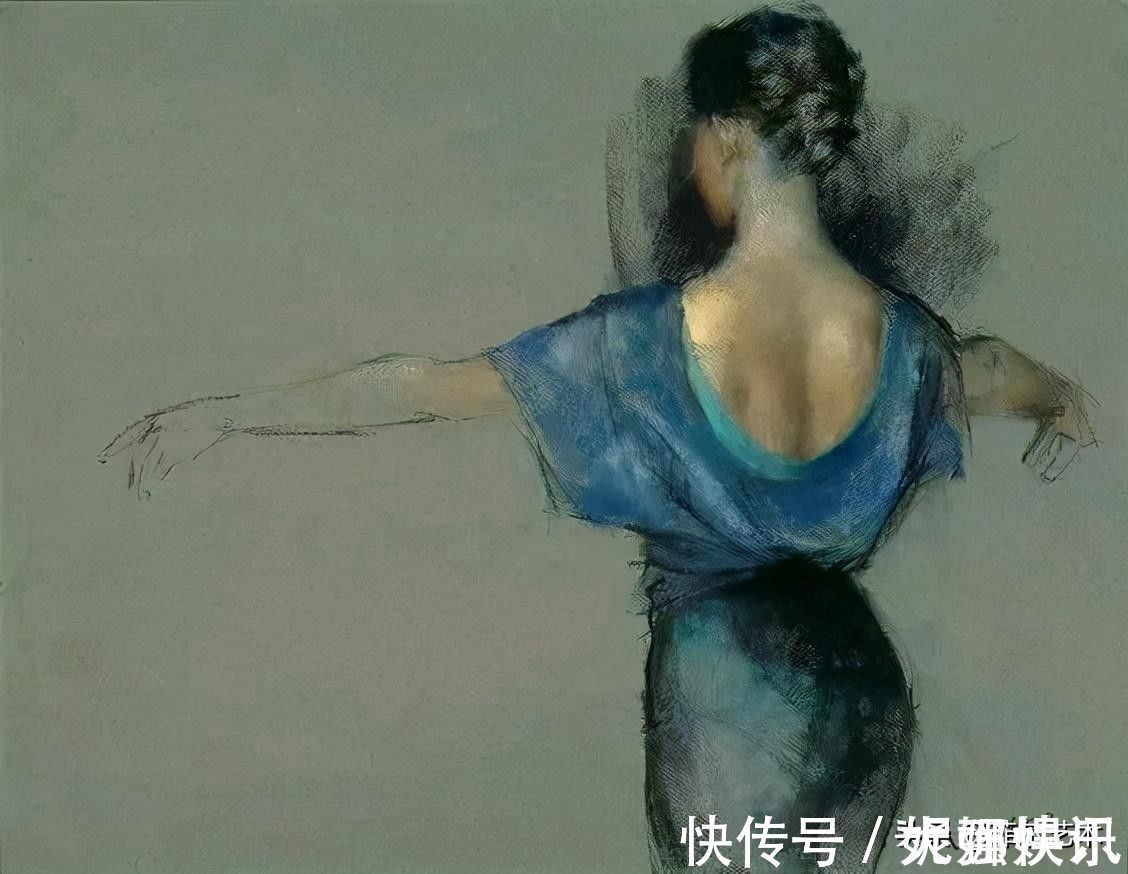 女画家$乌克兰女画家色粉画作品，跳舞的姑娘可真美