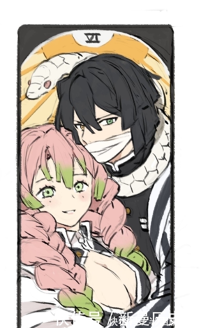 童磨|画师绘制鬼灭之刃塔罗牌，灶门兄妹结局已定，最契合的是继国双子