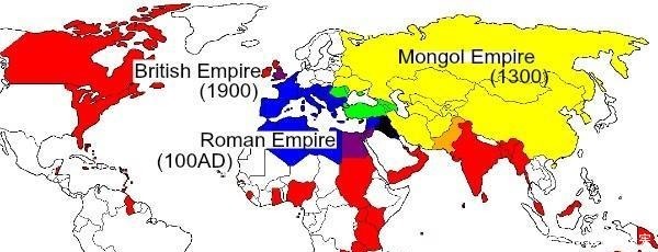 帝国|世界历史几大帝国，放到同一张世界地图，会是怎样？