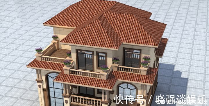 别墅|12.8×13.4米欧式别墅,外观够大气,老家建一栋很有面子