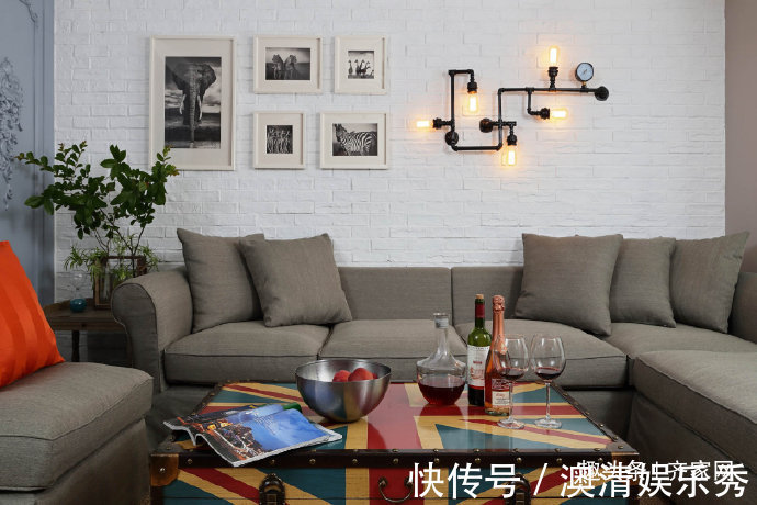 工业风|120平混搭，工业风灯饰，美式圆角桌，是自由的样子！