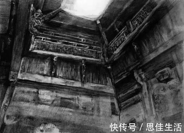 构图#风景素描这样画,既容易上手又有画面效果