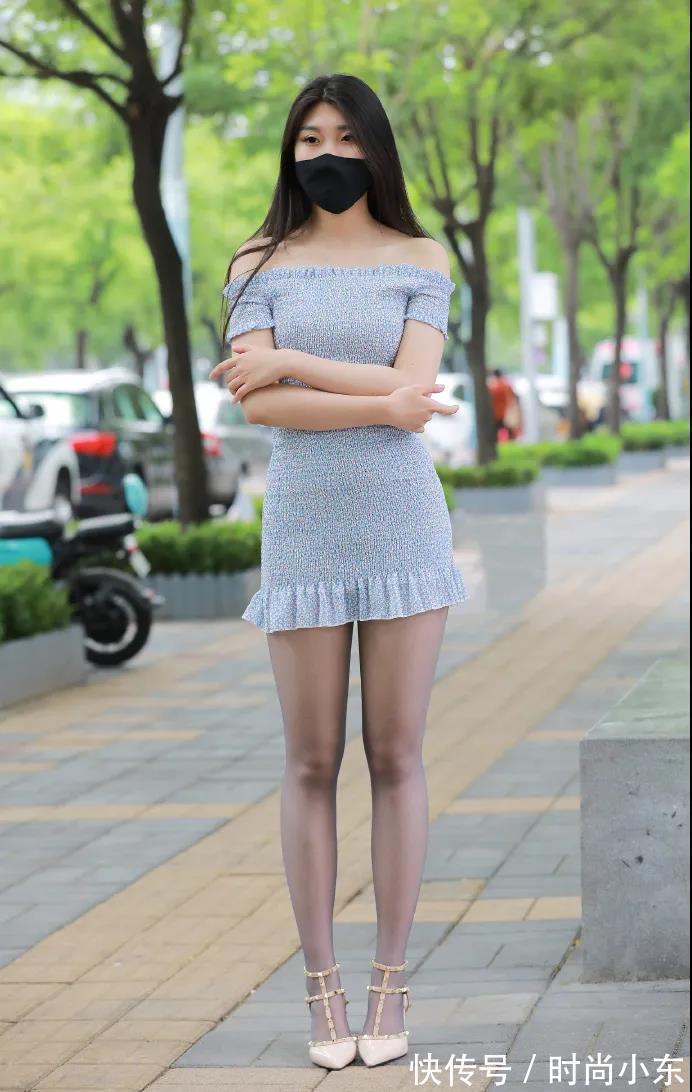 连衣裙|丝袜高跟连衣裙美女，身材姣好长发飘飘