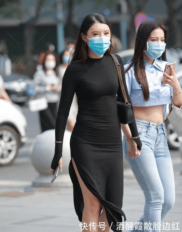 微胖|微胖美女穿搭不简单,裹身裙两侧“各剪一刀”,狂野范儿就出来了!