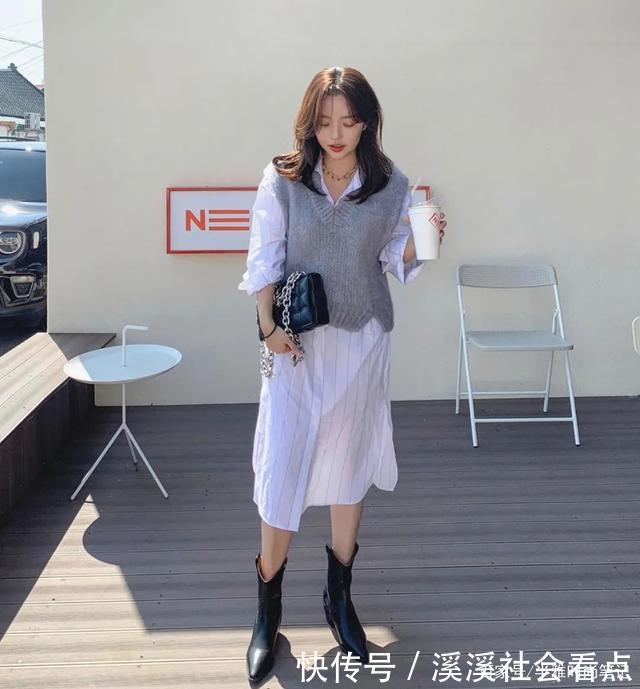 衬衫 + 短靴，秋天这么穿又A又撩！