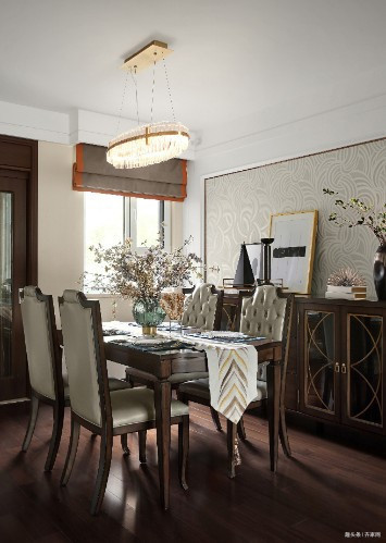 混搭风|143m2轻奢混搭风,简约风为基础,直线条为元素,凸显室内的质感