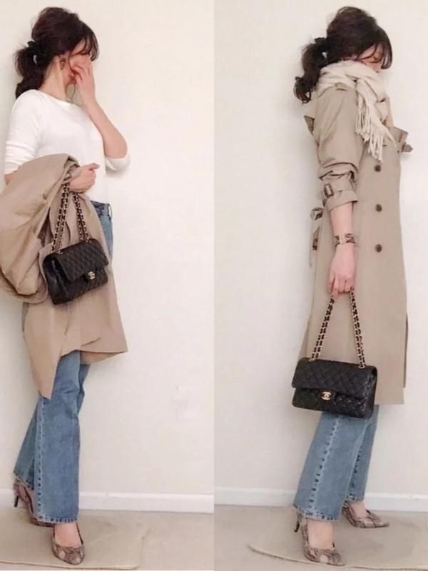 卡其色风衣的N种搭配，矮个子日本博主私服示范，提升衣品很简单