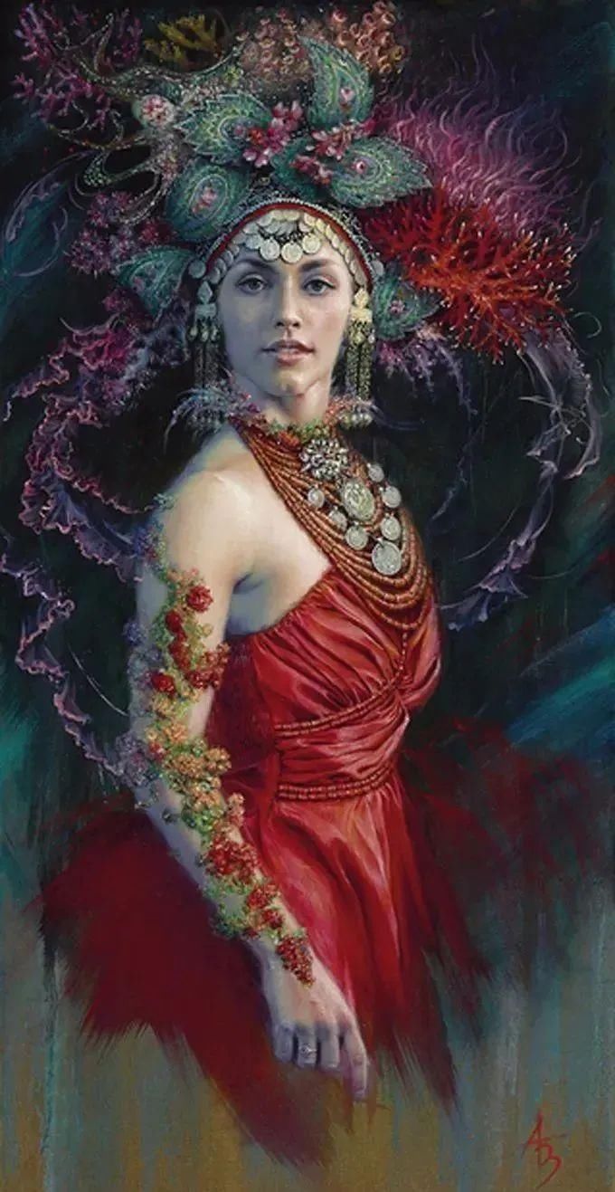 ·曼努克@自然又野性的存在,美女艺术家的唯美油画欣赏