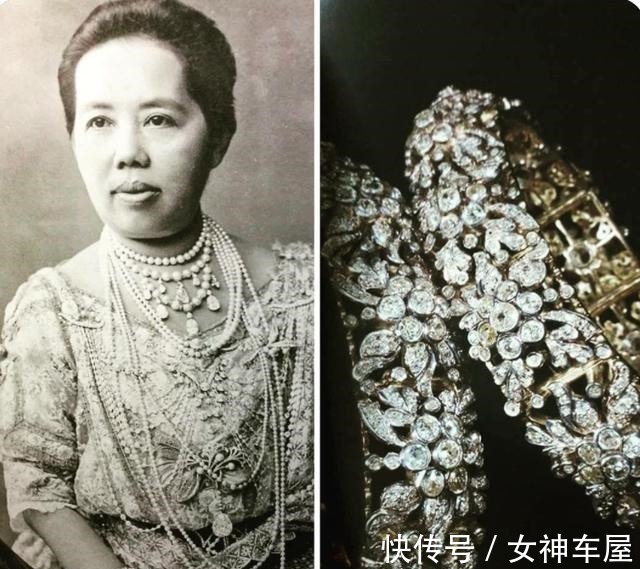 拉玛五世 诗丽吉戴两顶头饰都很壕气了，不曾想她手上还有四个镯子，好震撼！