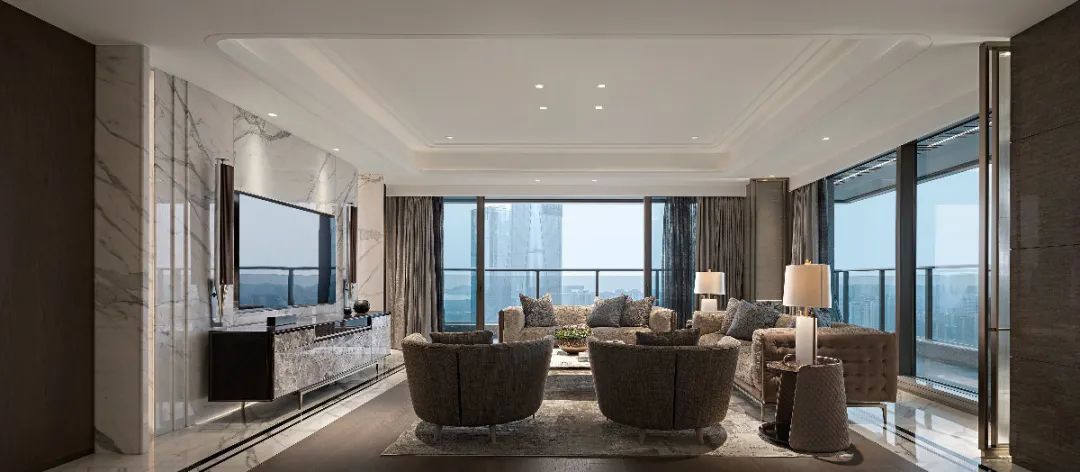 优雅|374㎡现代大平层，华丽时尚的空间，朴素质感好高档