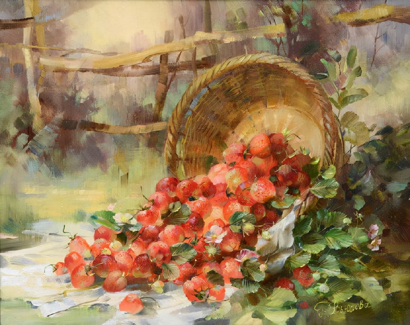 艺术家@俄罗斯女画家Vjugovey Rimma Nikolayevna唯美静物花卉油画