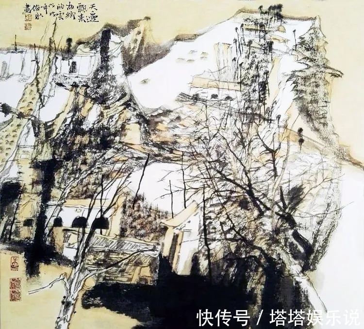 山水画!玄妙|薛俊水山水画