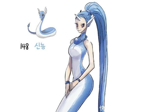 画师将宝可梦拟人化后，哈克龙变身妙龄少女，火焰鸟犹如东方公主