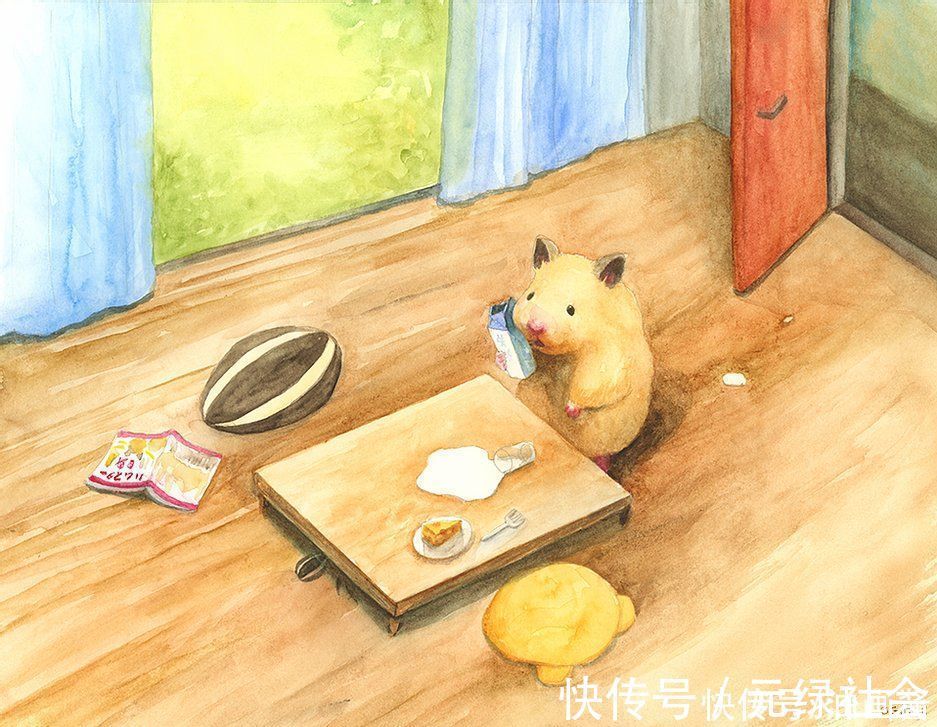 小仓鼠&他的插画主角是一只仓鼠,可爱的举动,萌到心都化了
