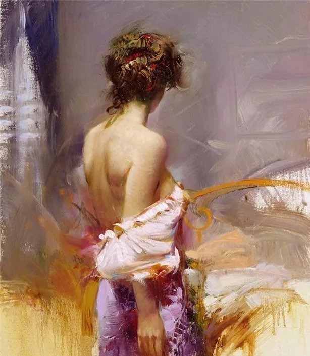 人物#皮诺德埃尼的油画人物，色彩斑斓，动静结合，光彩照人