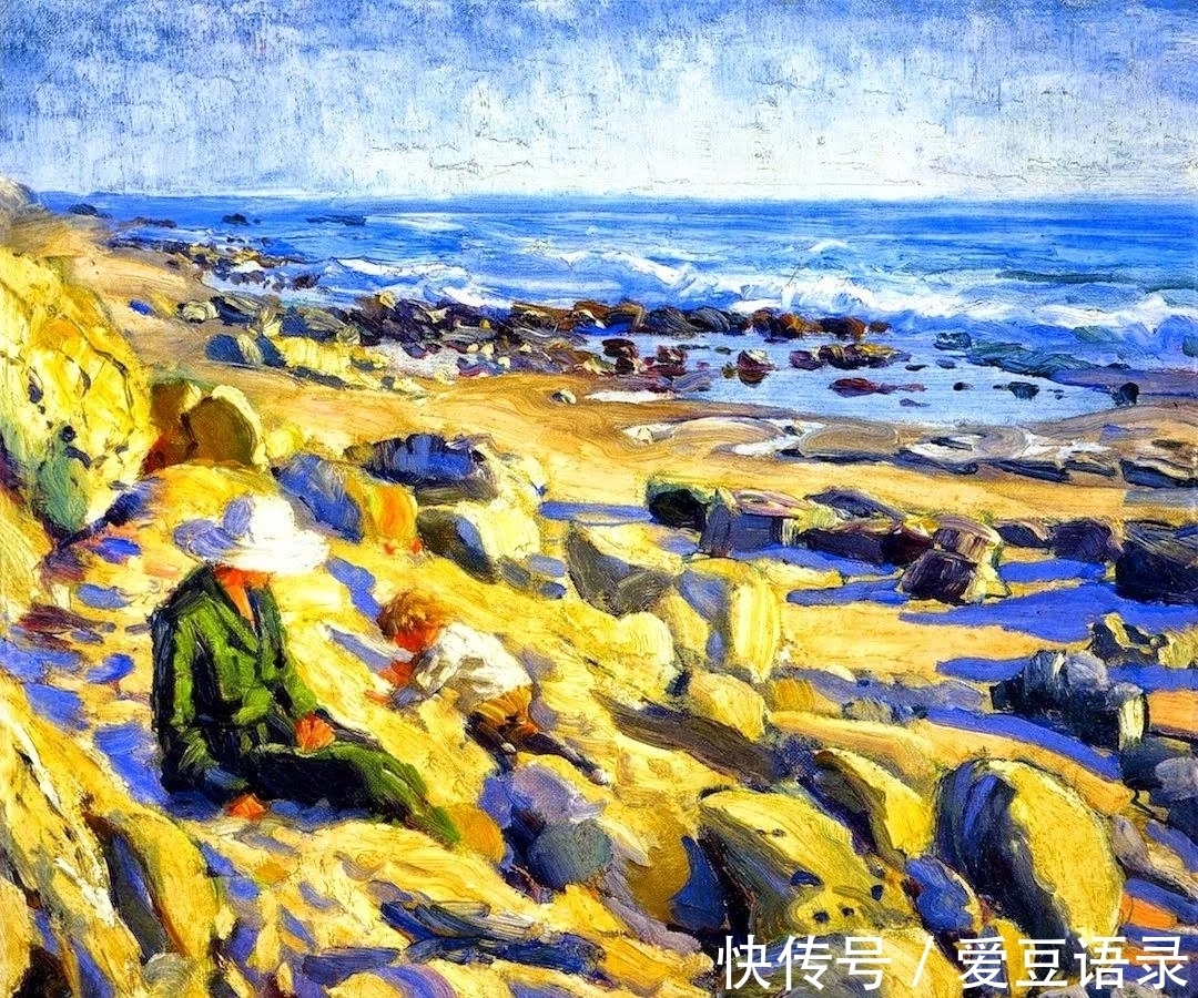 拉古纳海滩&他是印象派色彩大师，他的油画以大胆的色彩，灵活的笔触而闻名