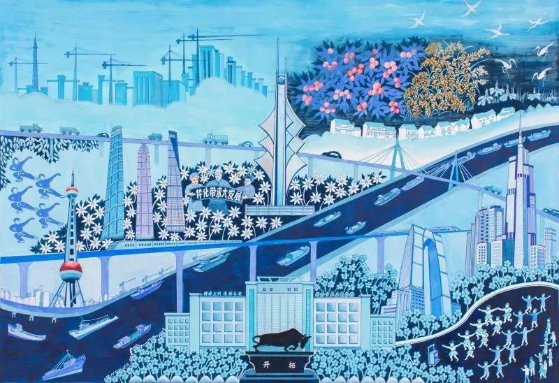 龙腾狮舞|文化走亲 云端悦展 嘉善姚庄农民画颂新时代