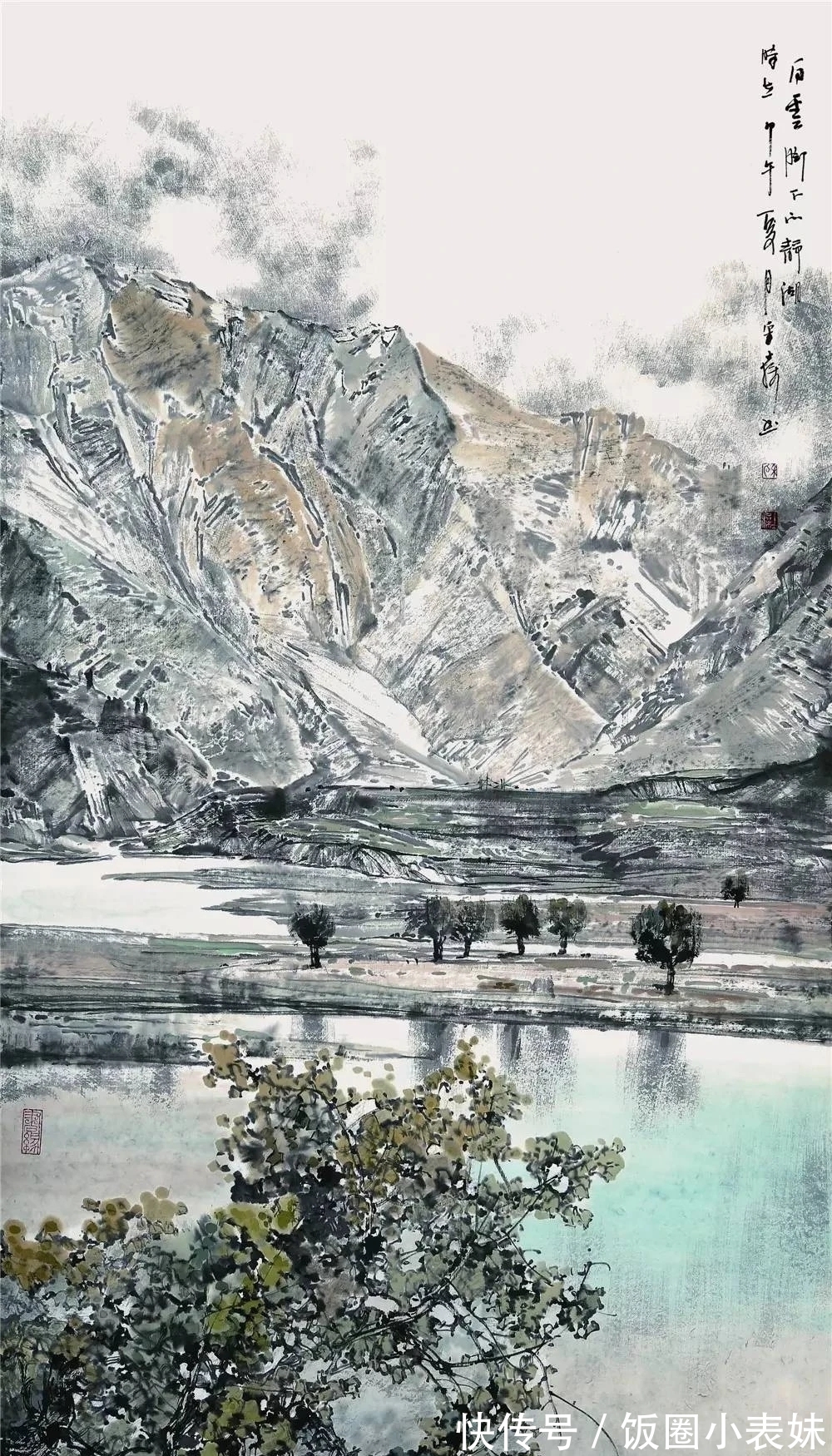 山水画|宋士操雪域山水画,自然唯美!