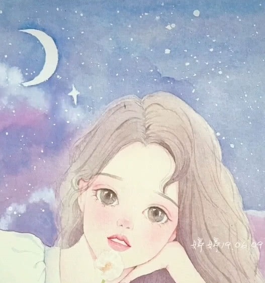 小女孩@美术生画小女孩,感觉暖心又很萌,网友:甜甜的感觉