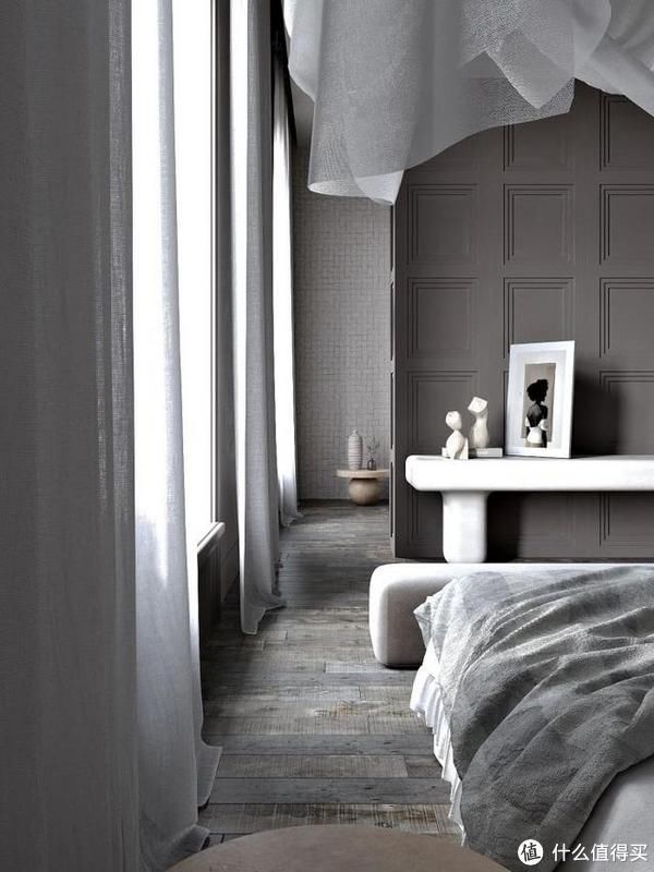 轻奢风|外国小伙的93㎡单身公寓,全屋轻奢风,卧室纱帘让网友吵翻了天