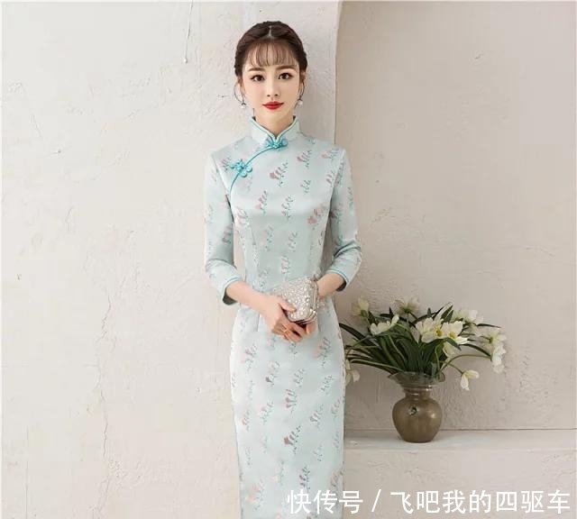 文艺清新,少女提花旗袍,怎么穿搭都很美!