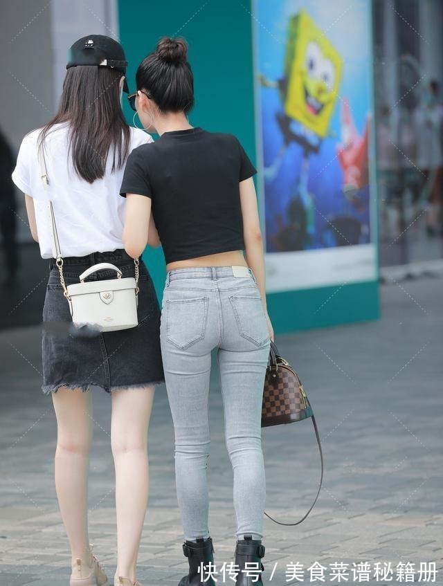 版型 牛仔裙装穿搭VS牛仔裤装穿搭,一套性感时尚,一套活泼减龄!