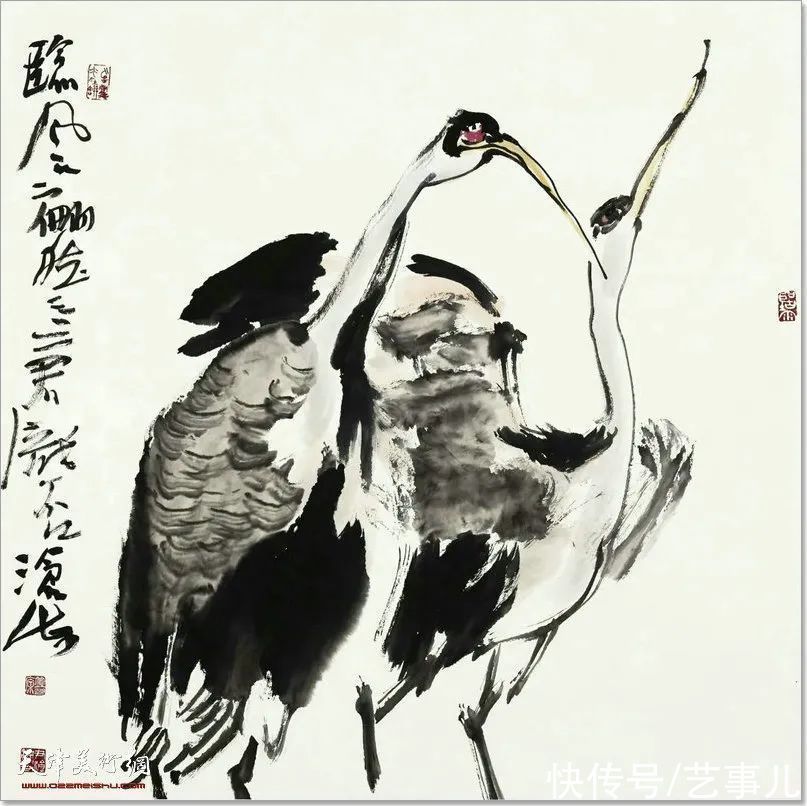 库尔勒!尹沧海教授荷花水禽作品欣赏:笔意简率自由 一派天趣自成