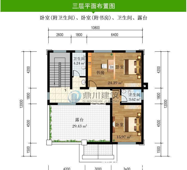 卧室|10米×12米,三层新中式农村别墅,老家建非常受欢迎,居住更舒适