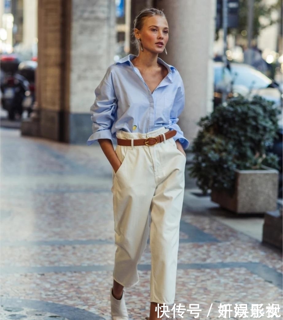 春夏搭配不够高级可能你还没有尝试过白色裤子,不显胖更惹眼