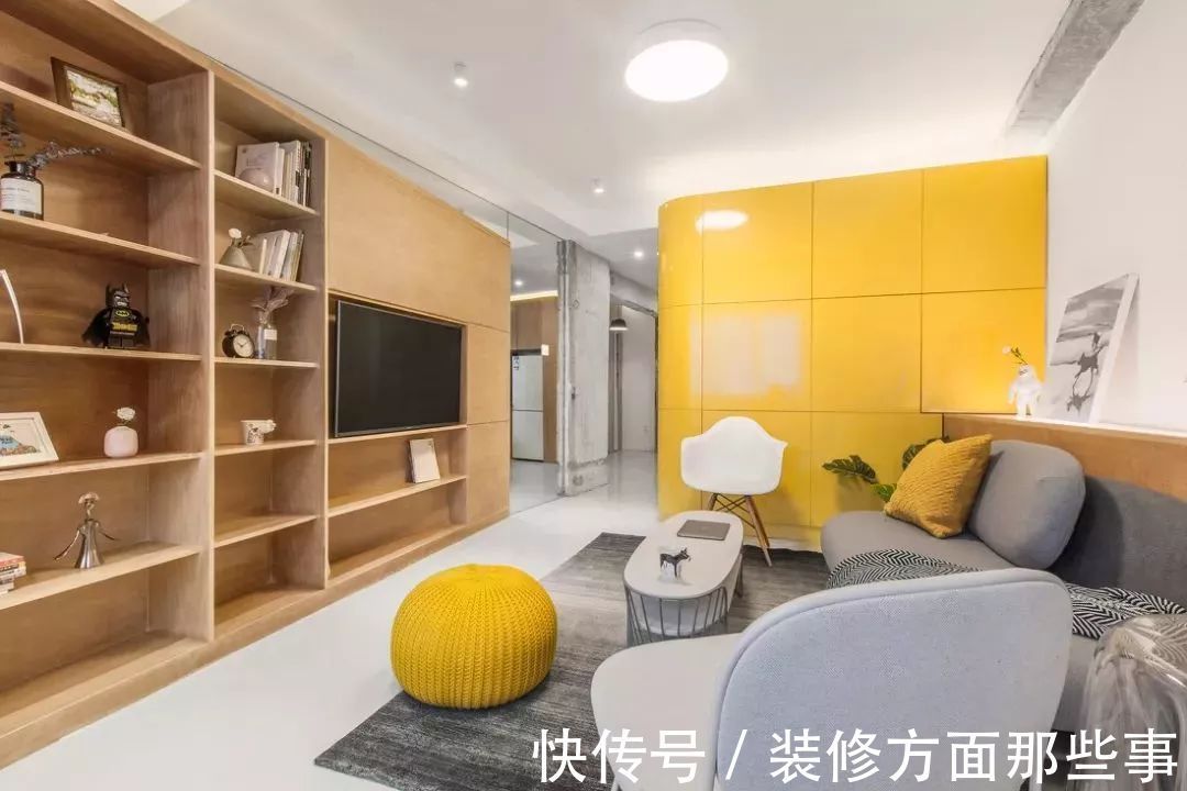 客餐厅|电视背景墙改收纳,小户型不浪费一点空间,好看又实用