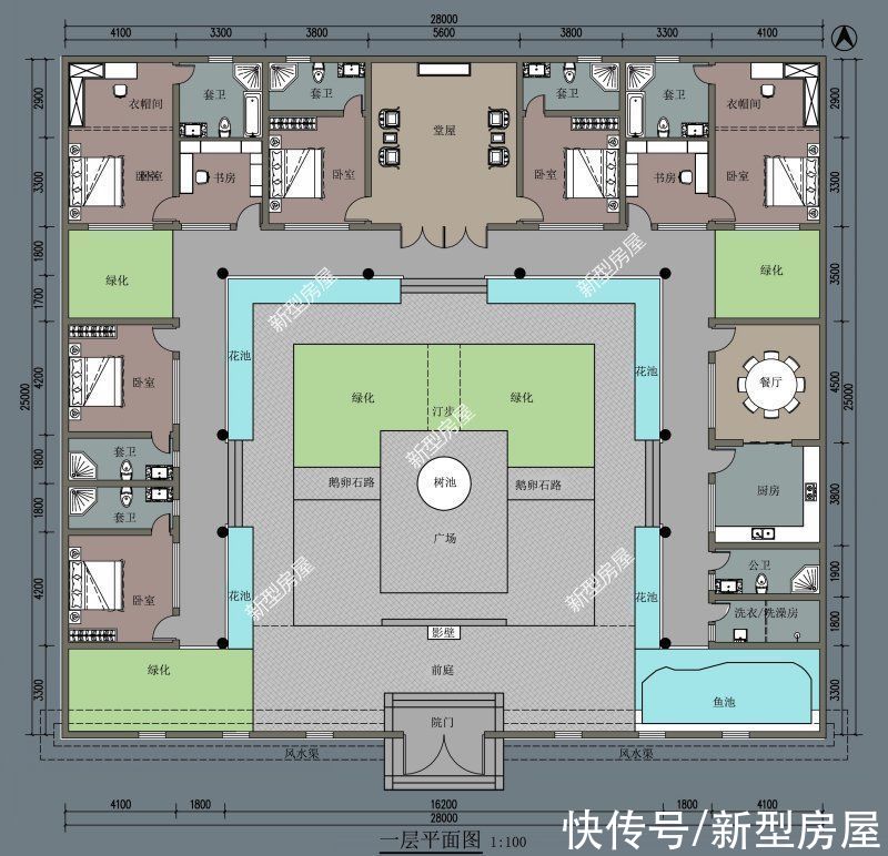 占地|浓浓中国味，10套经典中式三合院合集，有房有院才是家
