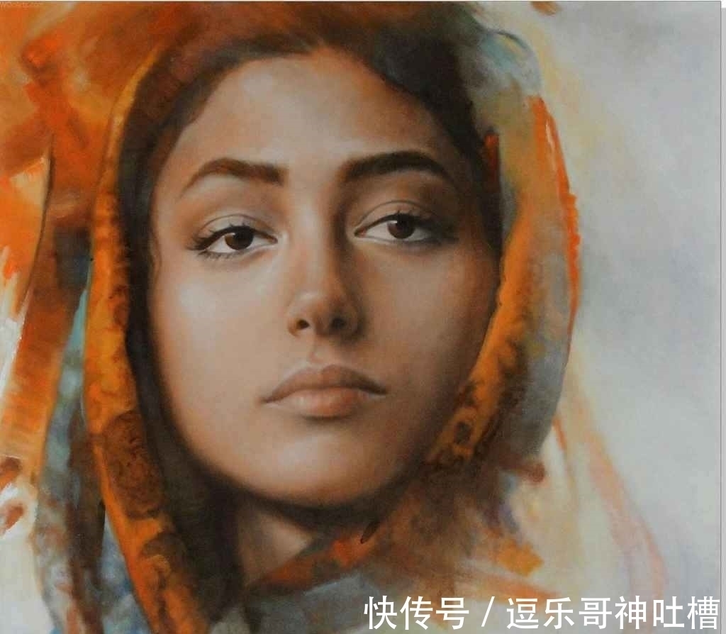 绘画本!想不到蜡笔头也能画出如此惊艳的作品——叙利亚画家汉拿的肖像画