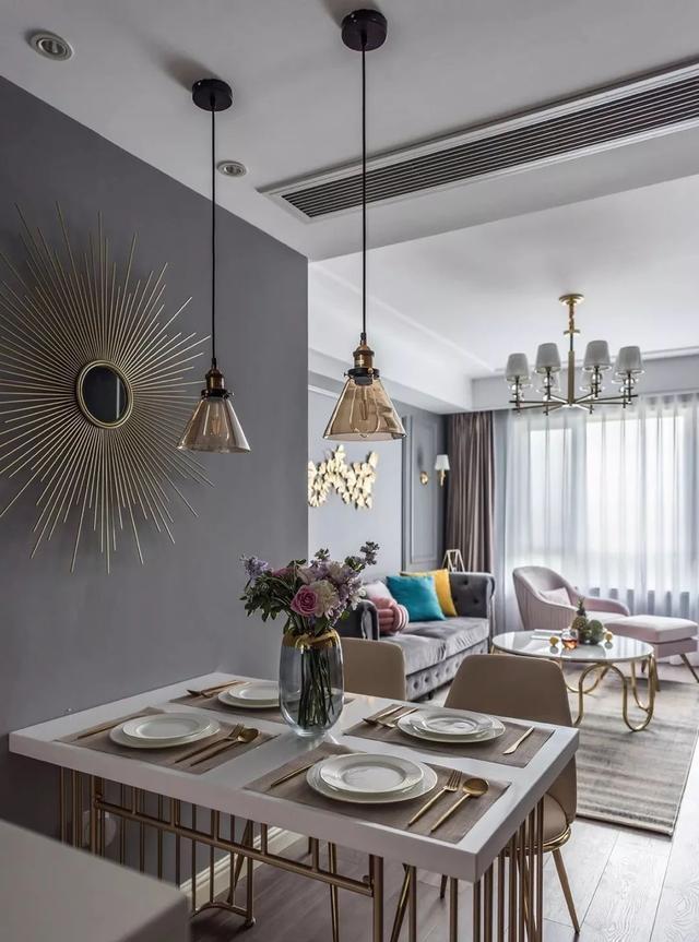 收纳|120平轻奢风三居,充满活力和温馨的婚房设计